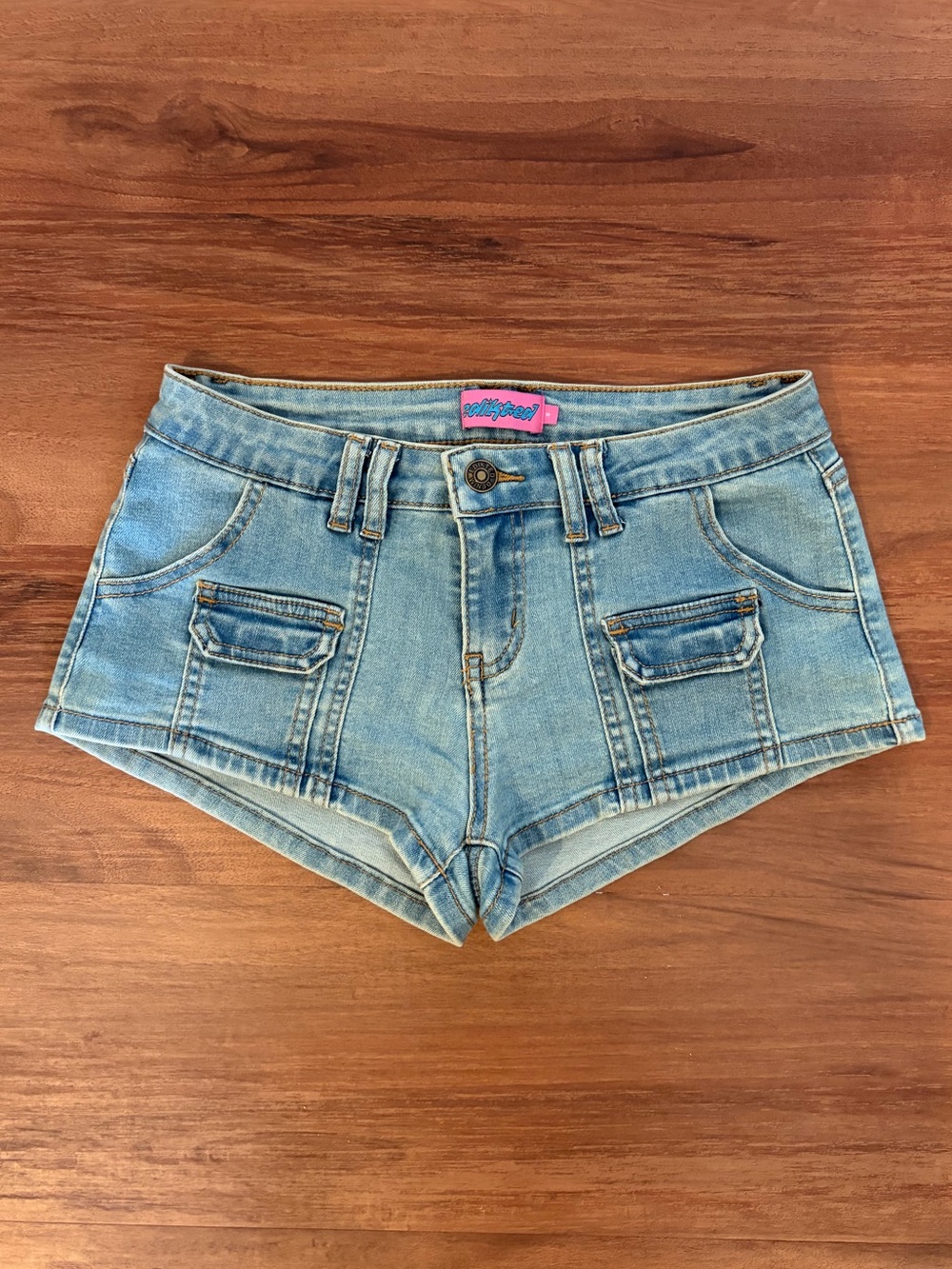 Edikted Denim Low Rise Micro Jean Shorts